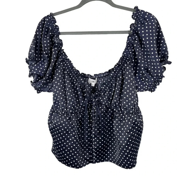 LPA Cecilia Top in Navy Dot XL NWT - Picture 2 of 13
